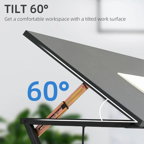 Vinsetto Adjustable Laptop Stand Tilt Writing Desk Workstation W/ Stopper - Image 4