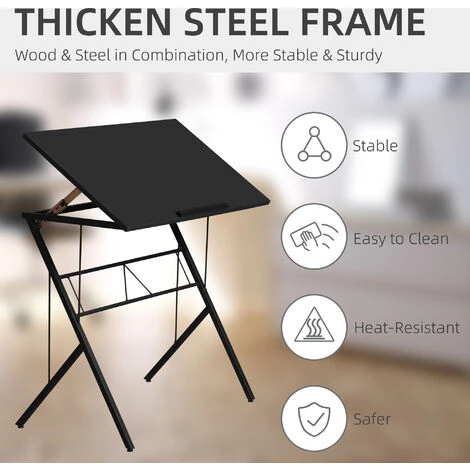 Vinsetto Adjustable Laptop Stand Tilt Writing Desk Workstation W/ Stopper - Image 5