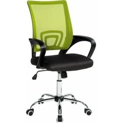 Tectake Office Chair Marius - Desk Chair, Computer Chair, Office Swivel Chair - Black/green