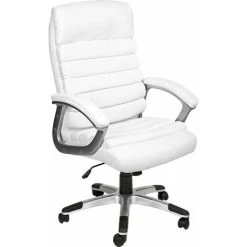 Tectake Office Chair Paul - Desk Chair, Computer Chair, Ergonomic Chair - White