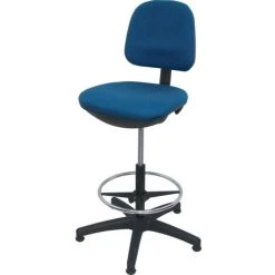 Lincoln Draughtsmans Chair Fixed Royal Blue Fabric