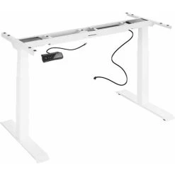 Tectake Motorised Standing Desk Frame (58 - 123cm Tall, With Memory And Alarm Functions) - Computer Desk, Standing Desk, PC Desk - White