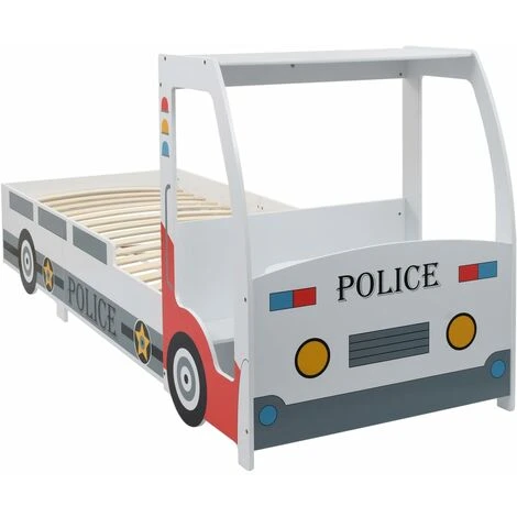 Children's Police Car Bed With Desk 90x200 Cm VidaXL