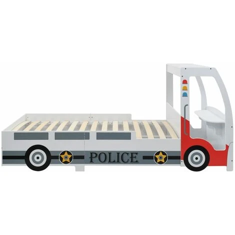 Children's Police Car Bed With Desk 90x200 Cm VidaXL - Image 2