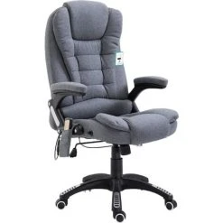 MERIDEN FURNITURE Cherry Tree Furniture Executive Recline Extra Padded Office Chair (Massage, Grey Fabric)