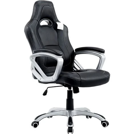 MERIDEN FURNITURE Cherry Tree Furniture Designed Racing Sport Swivel Office Chair Computer Desk Chair (Black)