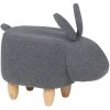 Beliani Fabric Stool Nursery Children Room Solid Wood Legs Animal Footrest Grey Bunny
