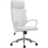 MERIDEN FURNITURE Cherry Tree Furniture High Back Modern Design PU Leather Swivel Office Chair Computer Desk Chair (White)