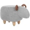 Beliani Modern Fabric Stool Footrest Pouffe Nursery Children Room Animal Grey Lamb
