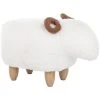 Beliani Modern Fabric Stool Footrest Pouffe Nursery Children Room Animal White Lamb