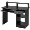 Yaheetech Home Office Computer Desk With Drawers Storage Shelf Keyboard Tray - Black
