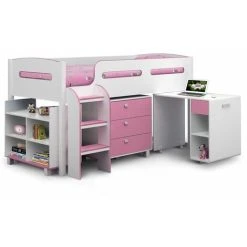 ASHFIELD CHILDRENS Pink & White Cabin Bed 3ft (90cm)
