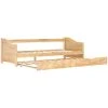 Pull-out Sofa Bed Frame Pinewood 90x200 Cm VidaXL