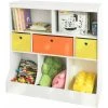 SoBuy Children's Storage Bookcase And Shelving Units Toy Organizer With Fabric Drawers,KMB26-W