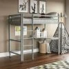Home Discount Sydney 3ft Single Solid Pine Wood Bunk Bed With Desk, Grey
