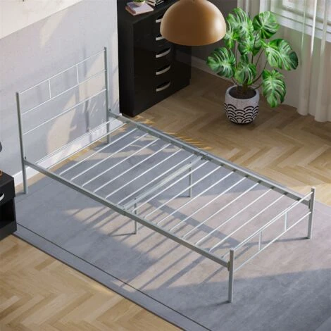 Home Discount Dorset 3ft Single Metal Bed Frame, Silver, 190 X 90 Cm - Image 5