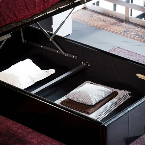 Home Discount Lisbon 3ft Single Faux Leather Ottoman Bed Frame, Black, 190 X 90 Cm - Image 5