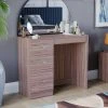 Home Discount Riano Dressing Table 3 Drawer Makeup Vanity Computer Desk, Walnut
