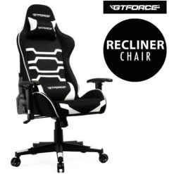 MORE4HOMES GTFORCE EVO CT FABRIC RACING SPORTS OFFICE CHAIR IN WHITE