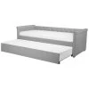 Beliani Modern Fabric EU Single Trundle Bed Frame Buttoned 3ft Light Grey Libourne