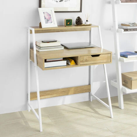 SoBuy Home Office Table Desk Computer Desk Workstation With Storage Shelf,FWT63-N - Image 2