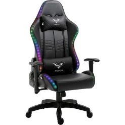 MERIDEN FURNITURE Cherry Tree Furniture VIRIBUS X1 Office Gaming Chair With 12-Colour LED Light Black