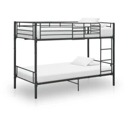 Bunk Bed Black Metal 90x200 Cm VidaXL
