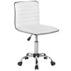 Yaheetech Swivel Computer Desk Chair Faux Leather Adjustable Armless Home Office Task Chair, White