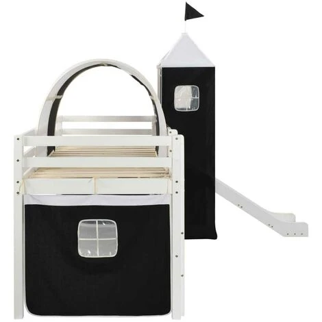 Hommoo Children's Loft Bed Frame With Slide & Ladder Pinewood 97x208 Cm VD23795 - Image 3