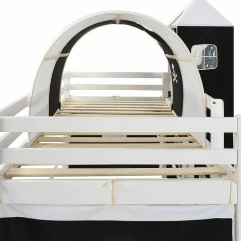 Hommoo Children's Loft Bed Frame With Slide & Ladder Pinewood 97x208 Cm VD23795 - Image 4