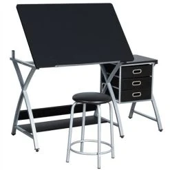 Yaheetech Drawing Desk W/Stool Adjustable Drafting Table