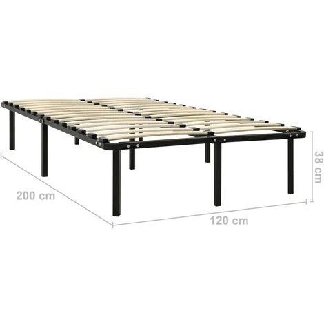 Bed Frame Black Metal 120x200 Cm VidaXL - Image 3