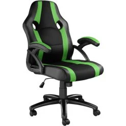 Tectake Benny Office Chair - Gaming Chair, Cheap Gaming Chairs, Racing Chair - Black/green