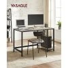 VASAGLE Computer Desk, Writing Desk With 2 Shelves On Left Or Right, Work Table For Office Living Room, Steel Frame, Industrial, Greige And Black By SONGMICS LWD47MB