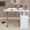 Livingandhome White Manicure Table Hand Art Salon Stand Desk With Drawers