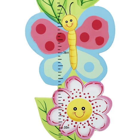 Teamson Kids Fantasy Fields Kids Pink Wooden Growth Height Chart Girls Wall Hanging TD-0072A - Image 4