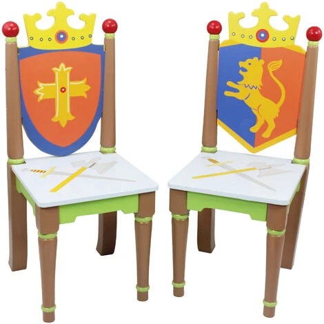 Teamson Kids Fantasy Fields Childrens Knights & Dragons Kids Wooden Chair Set TD-11837A2