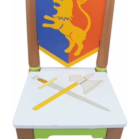 Teamson Kids Fantasy Fields Childrens Knights & Dragons Kids Wooden Chair Set TD-11837A2 - Image 4