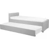 Beliani Modern Fabric EU Small Single Trundle Bed Frame 2ft6 Light Grey Slatted Marmande