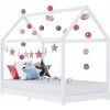 Kids Bed Frame White Solid Pine Wood 90x200 Cm VidaXL