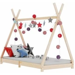 Kids Bed Frame Solid Pine Wood 70x140 Cm VidaXL