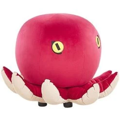 Beliani Kids Sea Animal Stool Velvet Children's Pouffe Playroom Red Octopus