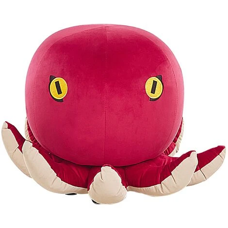 Beliani Kids Sea Animal Stool Velvet Children's Pouffe Playroom Red Octopus - Image 4