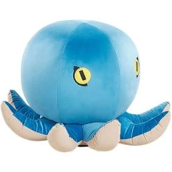 Beliani Kids Sea Animal Stool Velvet Children's Pouffe Playroom Blue Octopus