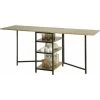SoBuy Modern Industrial Design Folding Dining Table With 3 Shelves,FWT62-N