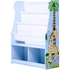 Teamson Kids Fantasy Fields Sunny Safari Kids Wooden Bookcase With Storage Multi TD-13410SS
