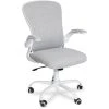 Puluomis Office Chair, Ergonomic Desk Chair, Swivel Computer Chair, With Lumbar Support, Flip Up Armrests, 30° Rocking Function, Height Adjustable, Light Grey
