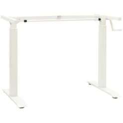 Manual Height Adjustable Standing Desk Frame Hand Crank White VidaXL