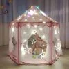 Livingandhome Children Kids Play Tent Fairy Princess Girls Hexagon Playhouse Mesh
