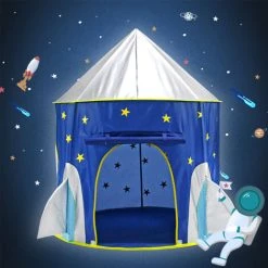 Livingandhome Children Kids Play Tent Rocket Shape Playhouse